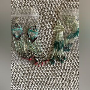 Beaded Fringe Earrings - Multicolor